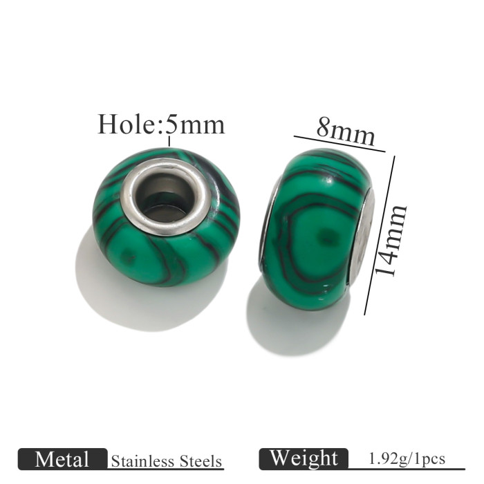 Big Hole Acrylic Beads Oblate Circle Spacer Loose Beads for DIY Jewelry Making Bracelet Necklace Pendant
