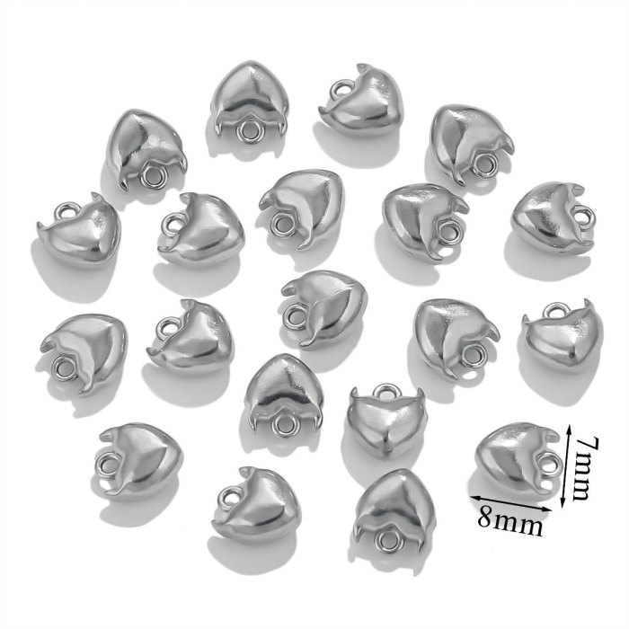 Mini Stainless Steel Charms 3D Geometric Shell Cherry Rabbit Gold Color Pendants DIY Women Jewelry Making Necklace Findings