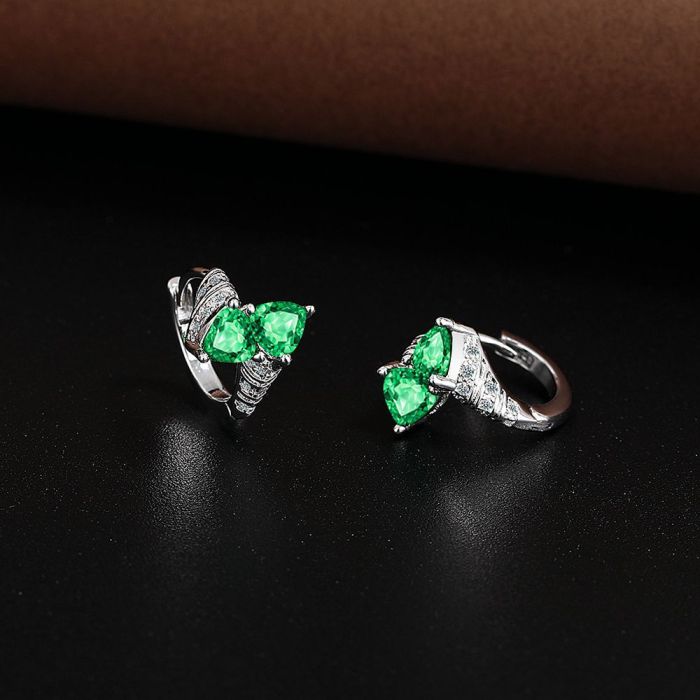 Light Luxury Europe and the United States New Red Stone Love Ear Buckle Irregular Personality Temperament Small Lad...