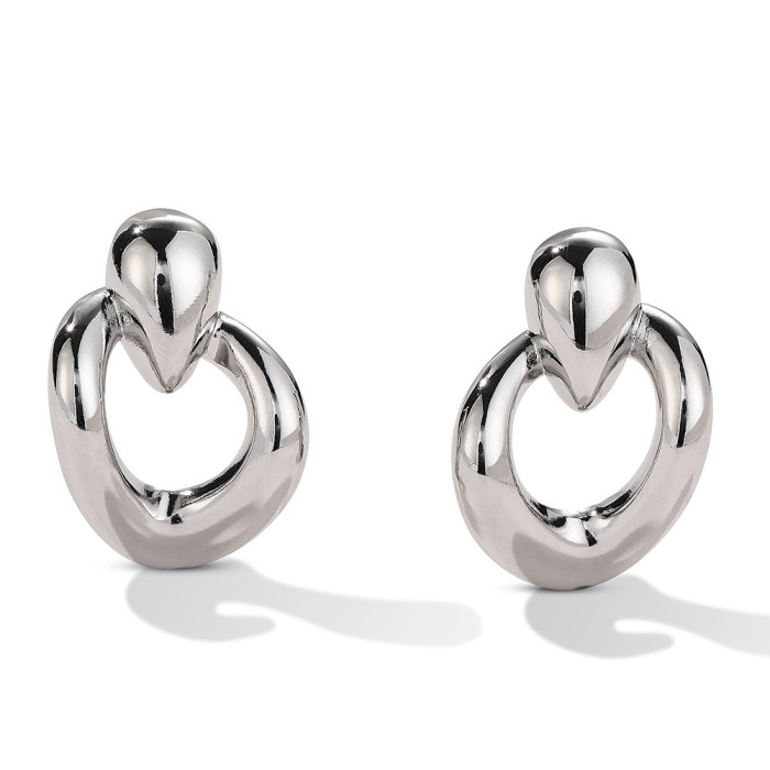 High Quality Gold Smooth Circle Hollow Earrings for Women Anti Allergic Jewelry Party