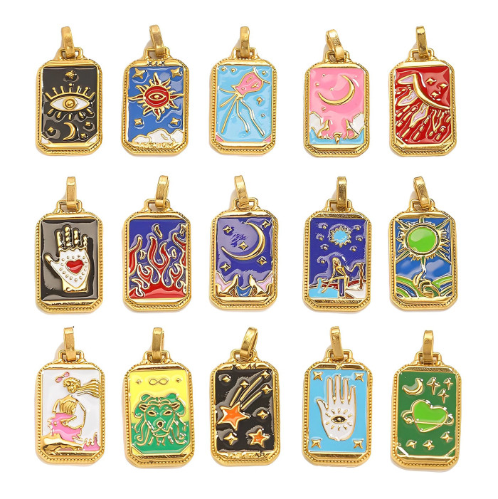 Stainless Steel Tarot Tags Star Moon Pendant DIY Jewelry Fashion Charm Orb Manufacturing Accessories Wholesale