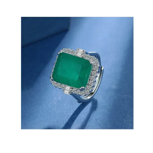 Green Zircon Ring for Women High Quality Party Jewelry Engagement Ring Anniversary Gift Jewelry for Women