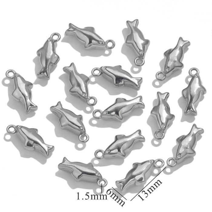 Mini Stainless Steel Charms 3D Geometric Shell Cherry Rabbit Gold Color Pendants DIY Women Jewelry Making Necklace Findings