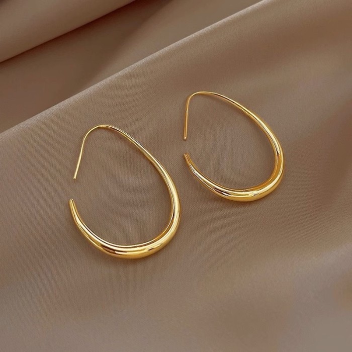 Hot Sale Geometric Oval Hoop Earrings For Women Simple Desgin Earrings Party Wedding Jewelry