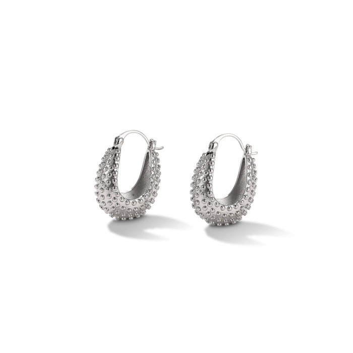 Vintage Chunky Puff Dome Hoop Earrings U Shape Huggie Fashion Charm Ear Jewelry Pendientes