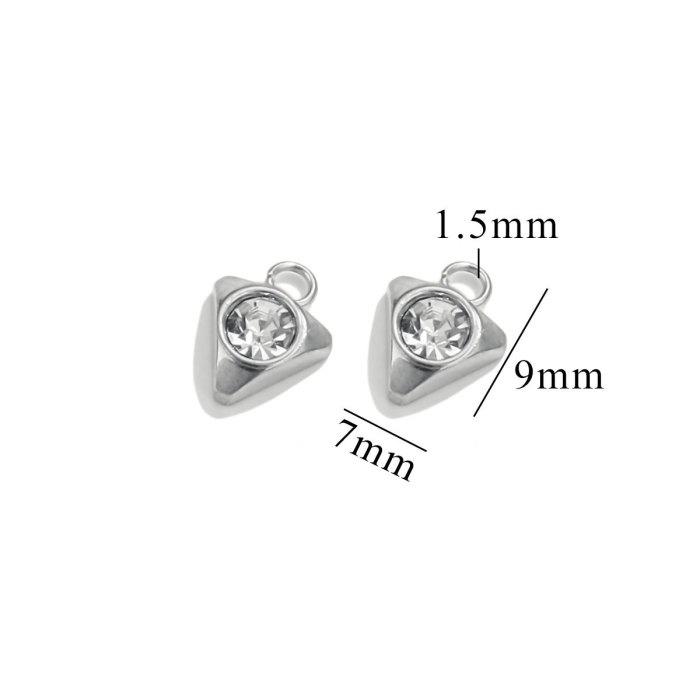Stainless Steel Heart Zircon Charms Star Beads Jewelry Findings DIY Exquisite Necklace Bracelets Supplies Earrings Making