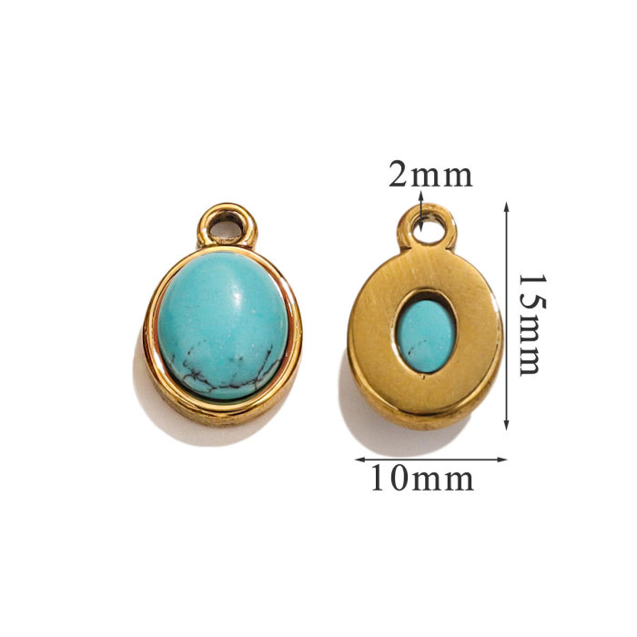 Stainless Steel Crystal Glass Square Talisman Pendant Suitable for DIY Women's Earrings Necklace Jewelry