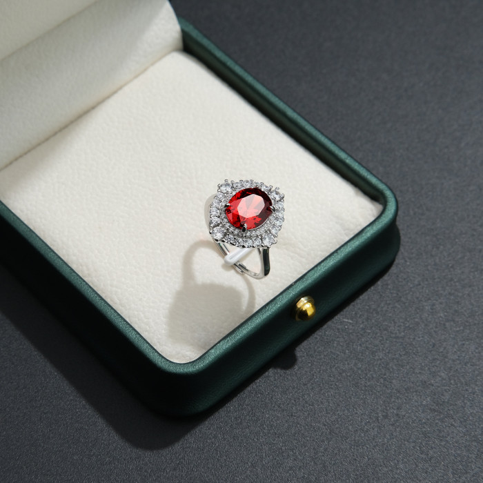 Gorgeous Sparkling Crystal Zircon Design Ring for Women Exquisite and High-end Accessories Women's Temperament Jewelry