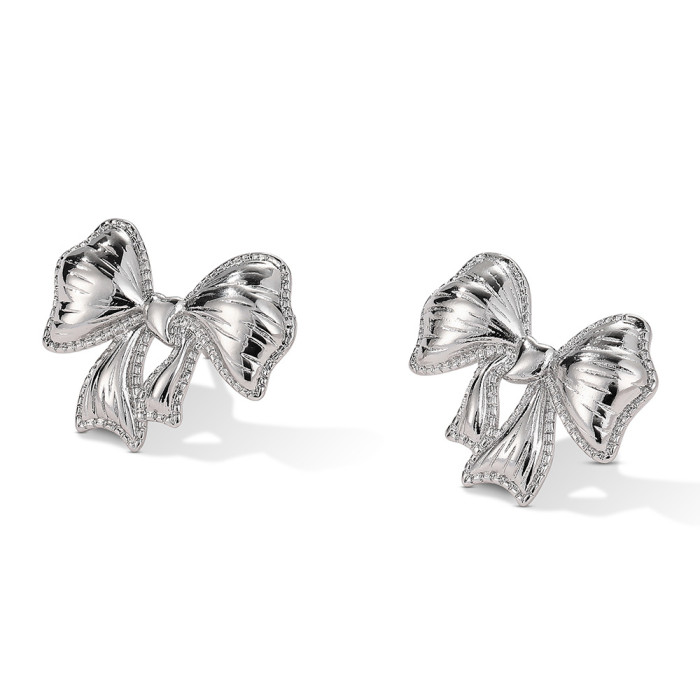 Fashionable Bow Earrings for Women Trendy High-end Earrings