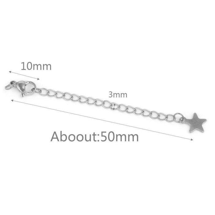 Stainless Steel Extended Extension Tail Chain Lobster Clasps for Necklace Jewelry Making Findings DIY Necklace Extender