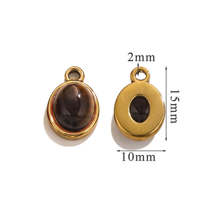 Stainless Steel Crystal Glass Square Talisman Pendant Suitable for DIY Women's Earrings Necklace Jewelry