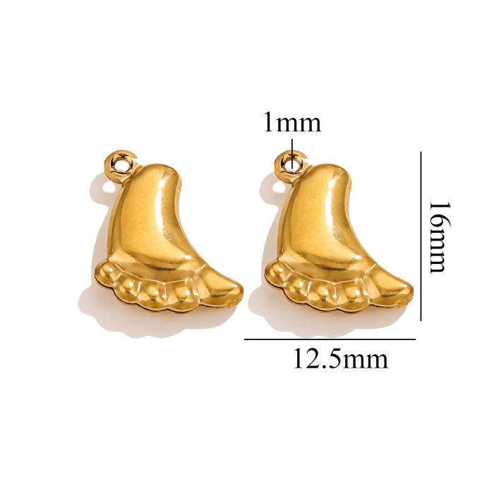 Stainless Steel Hollow Five-pointed Star Moon Pendant Waterproof Pvd Gold Plated Charm DIY Charm Earrings Chain Jewelry Making