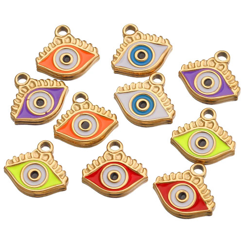 New Style Enamel Lucky Evil Eye Charms for Bracelet Necklace Earring Pendants Accessory DIY Eye Charm Jewelry Accessories
