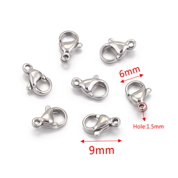 Stainless Steel Lobster Clasp Hooks Jewelry Findings for DIY Making Materials Necklace Bracelet Chain