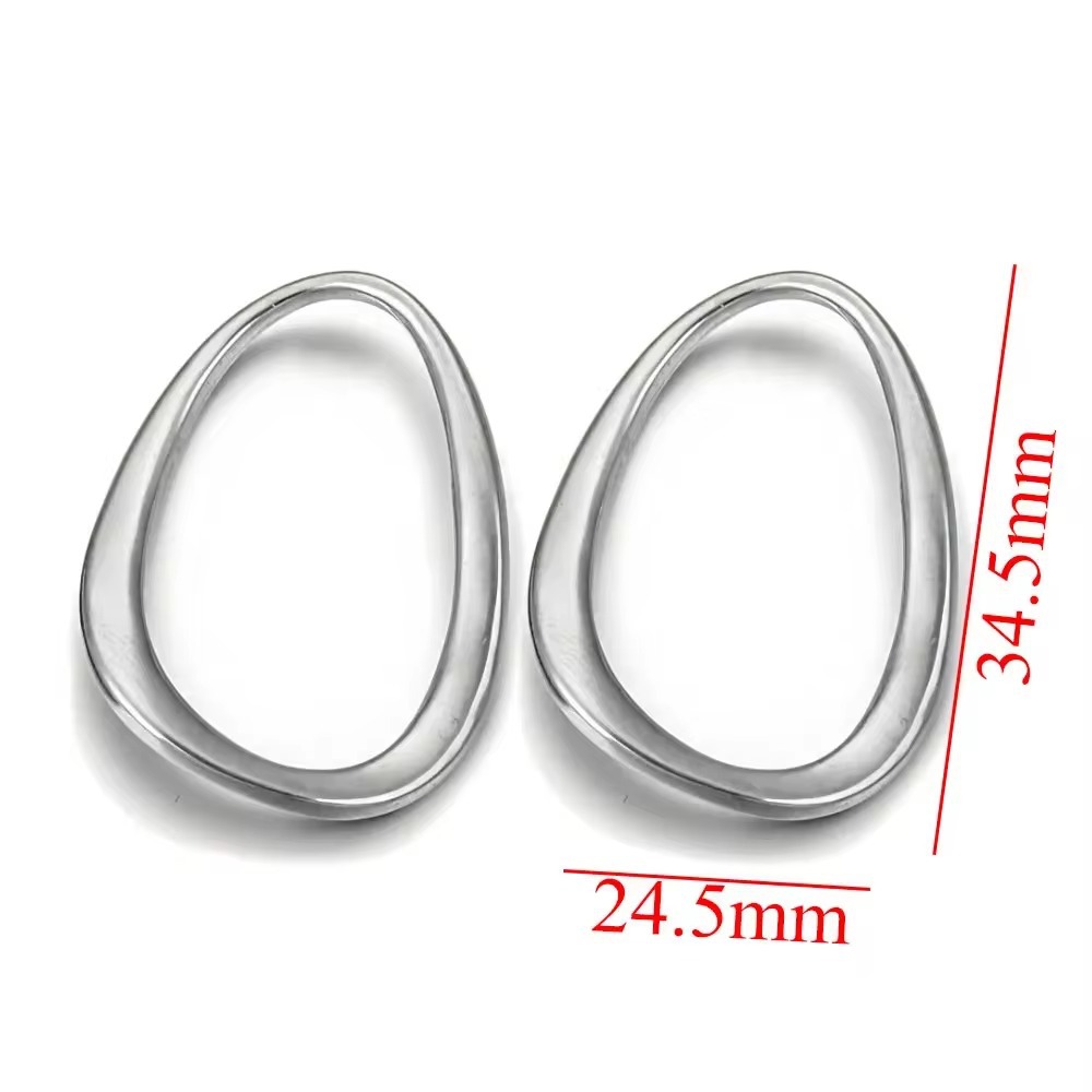 Stainless Steel Connectors for Jewelry Making Irregular Oval Bezel Earrings Charms Supplies Parts Diy Findings Supplies