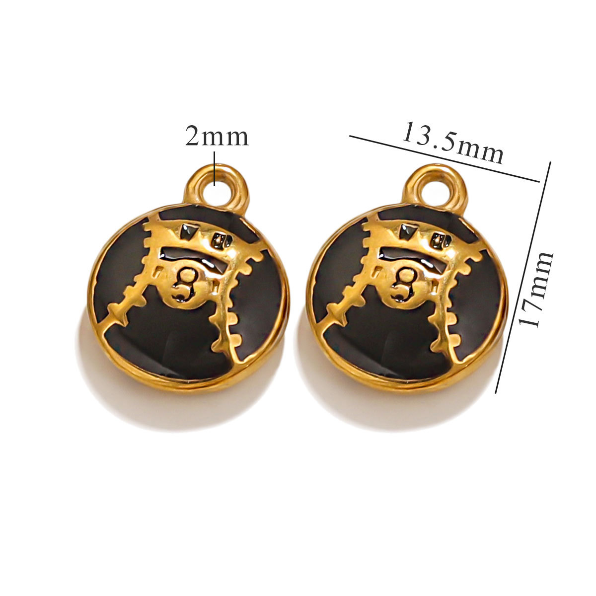Enamel Round Ball Soccer Charm Sports Pendant Fit Bracelet Necklaces DIY Handmade Jewelry Finding Stainless Steel Accessory
