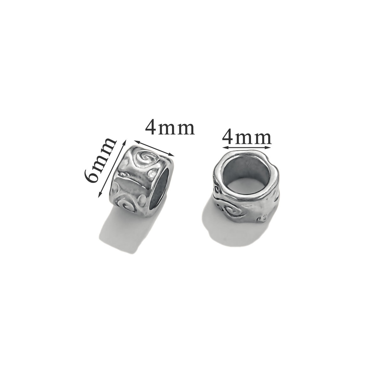 Round Stainless Steel 3.5mm Hole Spacer Beads For Jewelry Makings DIY Jewelry Loose Beads Jewelry Findings Accessories