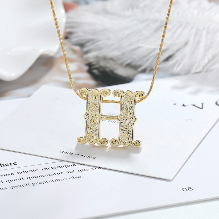 New Personalized English Letter H Trend Women's Necklace Simple Fashion Clavicle Chain Women's Jewelry