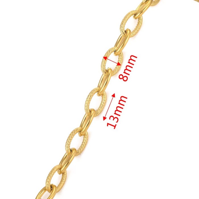 Stainless Steel PVD 18K Gold Plated Link Chain Big Rolo Cable Bulk Chains for Jewelry Making Necklace Bracelet Accessories