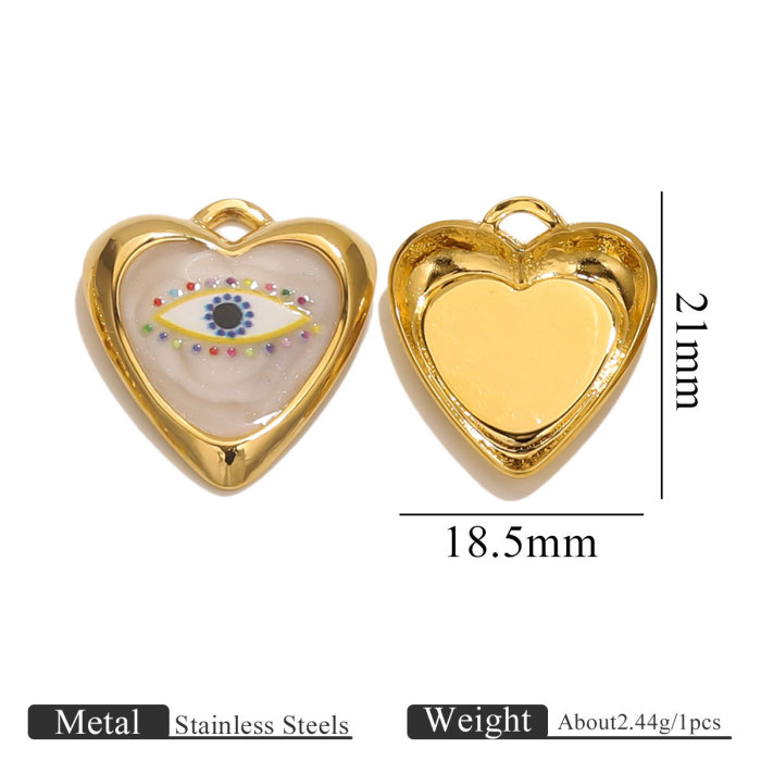 Stainless Steel Connector Blue Enamel Evil Eye Amulet for Jewelry Earpiece Making DIY Women Lucky Accessories Wholesale