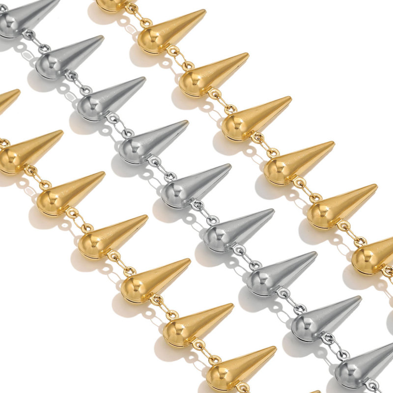 Stainless Steel Gold-plated Water Drop Hollow Chains Waterproof DIY Necklace Bracelet Jewelry Making Materials Wholesale
