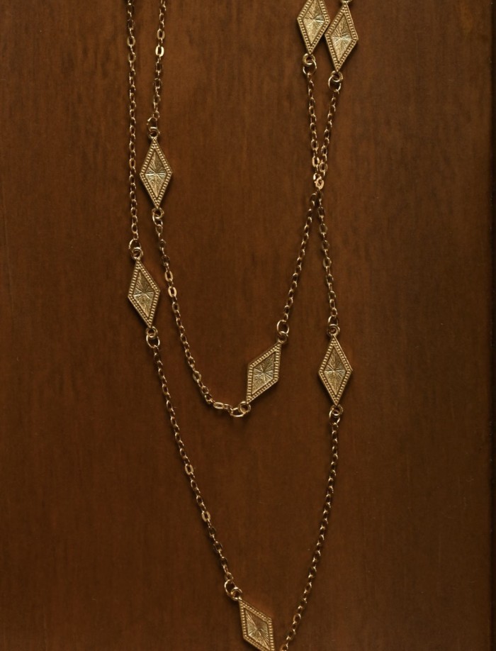 Light Luxury INS Lantern Bead Sweater Chain Long Necklace 18K Gold Plated Nickel Free Jewelry