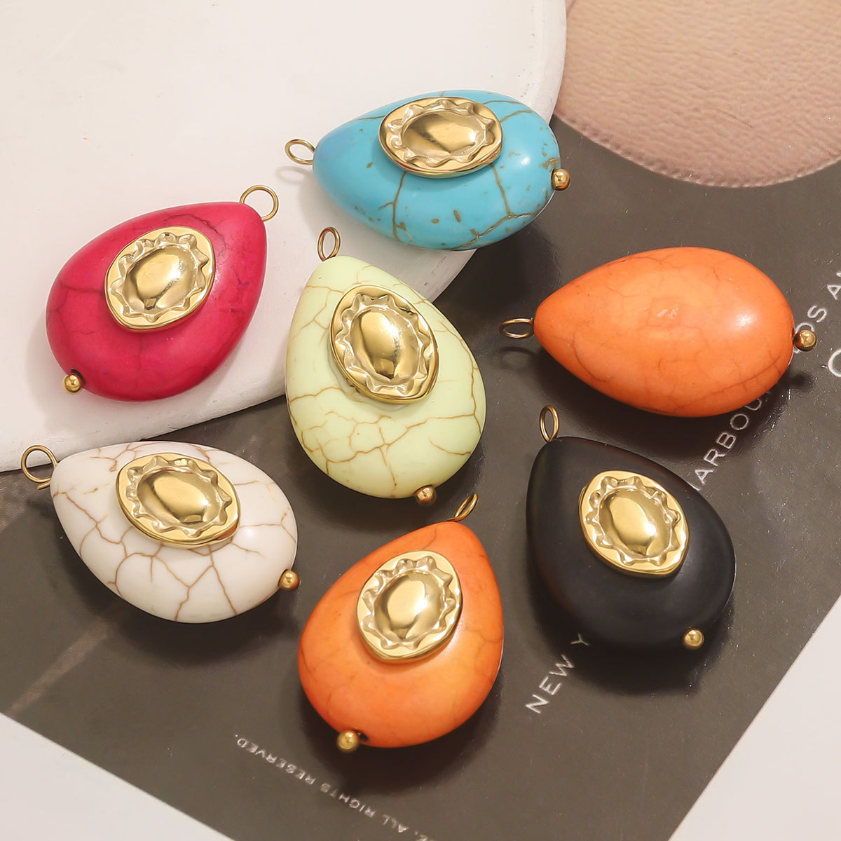 Vintage Stainless Steel Charms Multicolor Drop Star Gemstone Pendant DIY Necklace for Women Men Jewelry Findings3