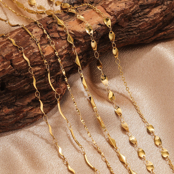 Stainless Steel 18K Gold Plated Titanium Steel Chain Accessories Non-Discoloring Ins Style Fashion Jewelry Accessories