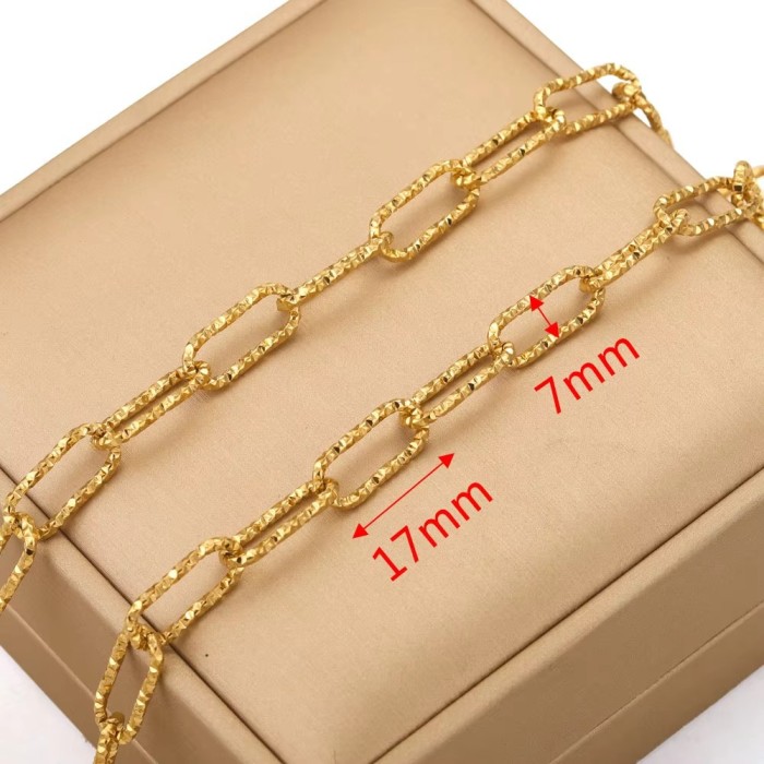 Stainless Steel PVD 18K Gold Plated Link Chain Big Rolo Cable Bulk Chains for Jewelry Making Necklace Bracelet Accessories