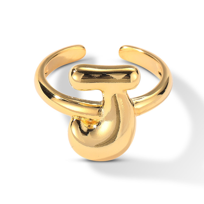 26 English Letter Open Finger Rings A-Z Initials Name Alphabet Female Creative Ring Fashion Wedding Party Jewelry Gifts