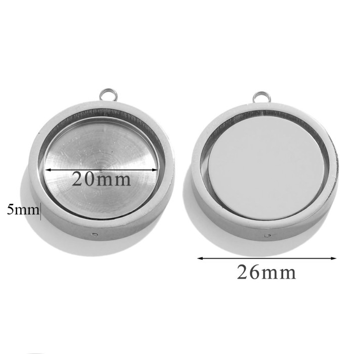 Customized Rotatable Round Necklaces for Women Men Waterproof Stainless Steel Metal ID Tag Pendant Collar Gifts