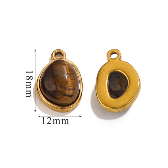 New 18K Gold Plated Natural Stone Waterdrop Charms DIY for Pendant Necklace Earrings Jewelry Findings Accessories