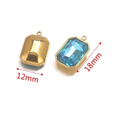 High quality Square Shape Crystal Charms Pendants For Jewelry Making Bracelet Necklace Keychain Accessories