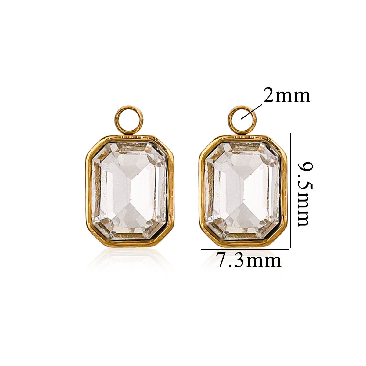 High quality Square Shape Crystal Charms Pendants For Jewelry Making Bracelet Necklace Keychain Accessories