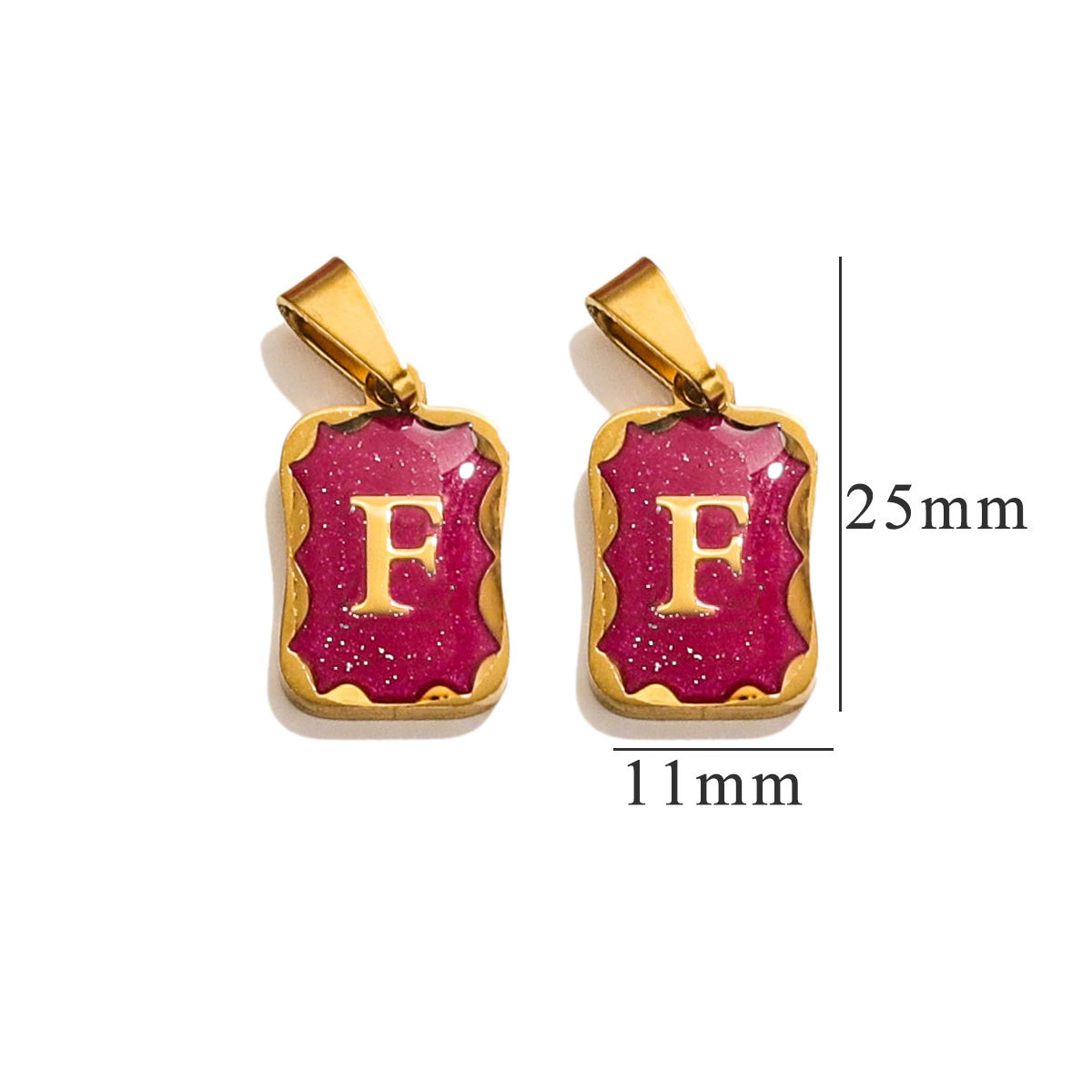 New Pattern Fashion Stainless Steel 18k Gold Plated Pendant Purple Geometric 26 Letter Pendant for Women Gift