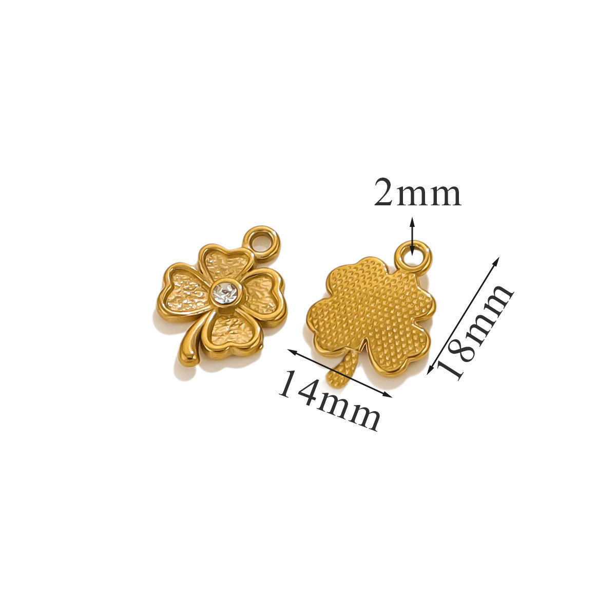 Stainless Steel Full Diamond Charms Vintage Turtle Bow Gold Plated DIY Necklace Earrings Jewelry Making Materials Wholesale