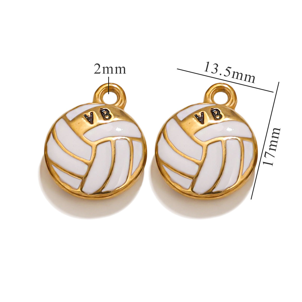 Enamel Round Ball Soccer Charm Sports Pendant Fit Bracelet Necklaces DIY Handmade Jewelry Finding Stainless Steel Accessory