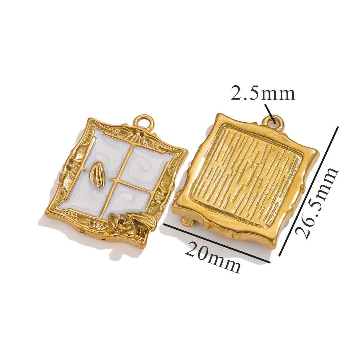Spring Stainless Steel Enamel Oval Square Pendant DIY Women’s Gold Necklace Bracelet Jewelry Making Accessories