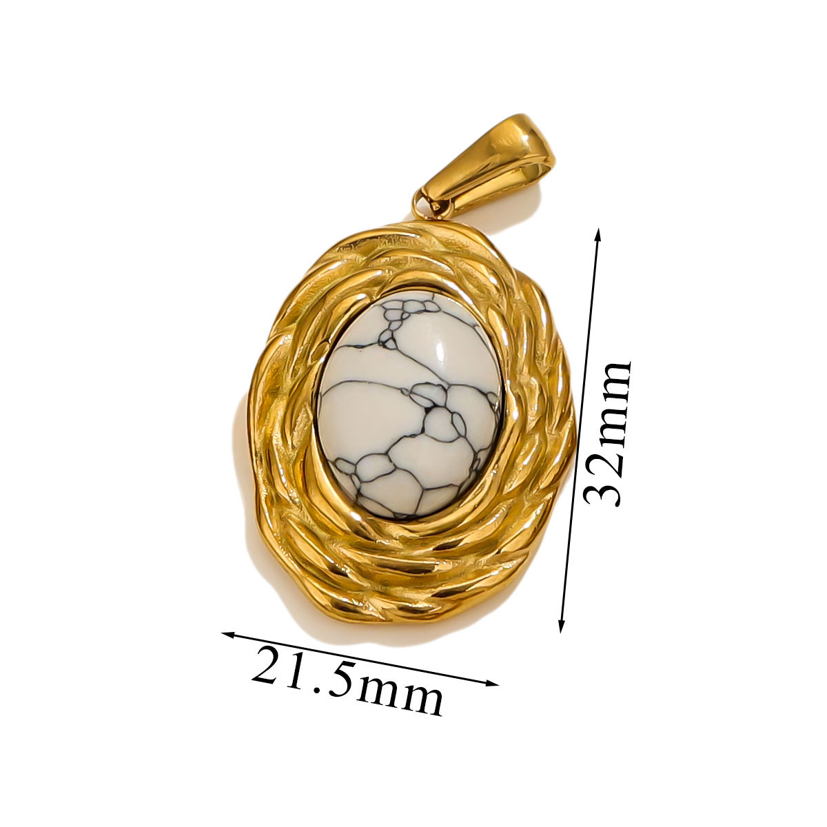 Stainless Steel Charms Pendant Oval Metal Charm for Jewelry Making Materials Keychain Necklace Bracelet Women Craft Bulk