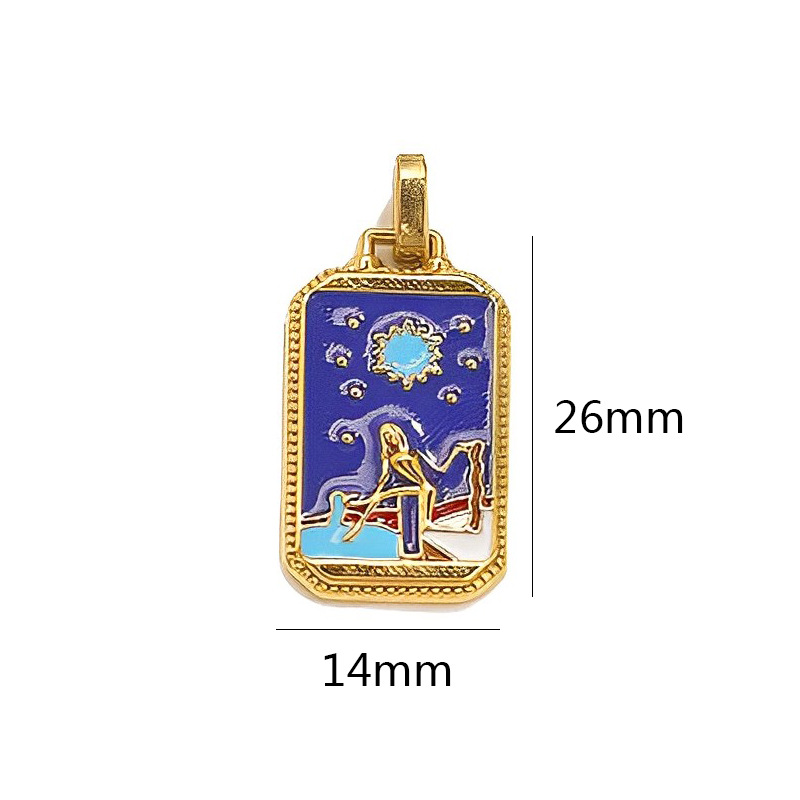 Stainless Steel Tarot Tags Star Moon Pendant DIY Jewelry Fashion Charm Orb Manufacturing Accessories Wholesale