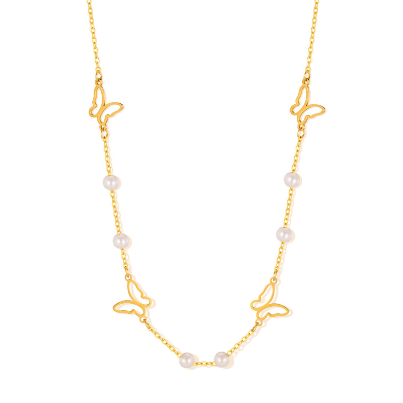 Korean Fashion Titanium Steel Necklace Women's Jewelrylight Luxury Niche Versatile Design Clavicle Chain Stainless Steel Jewelry