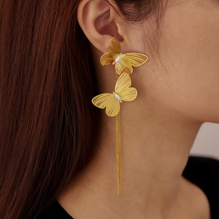 Long Tassel Earrings for Women Girls Smart Butterfly Personality Elegant Temperament Ear Accessories Fashion Jewelry...