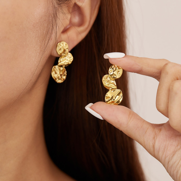 Fashion Fadeless Stainless Steel Earrings for Women Gold Color Women's Stud Earring Irregular Girls Ear Ring Jewelry...