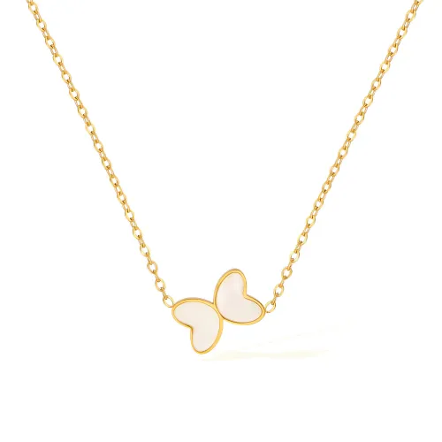Korean Titanium Steel Shell Butterfly Necklace for Women's Temperament Light Luxury Versatile High-end Design Stainless Steel
