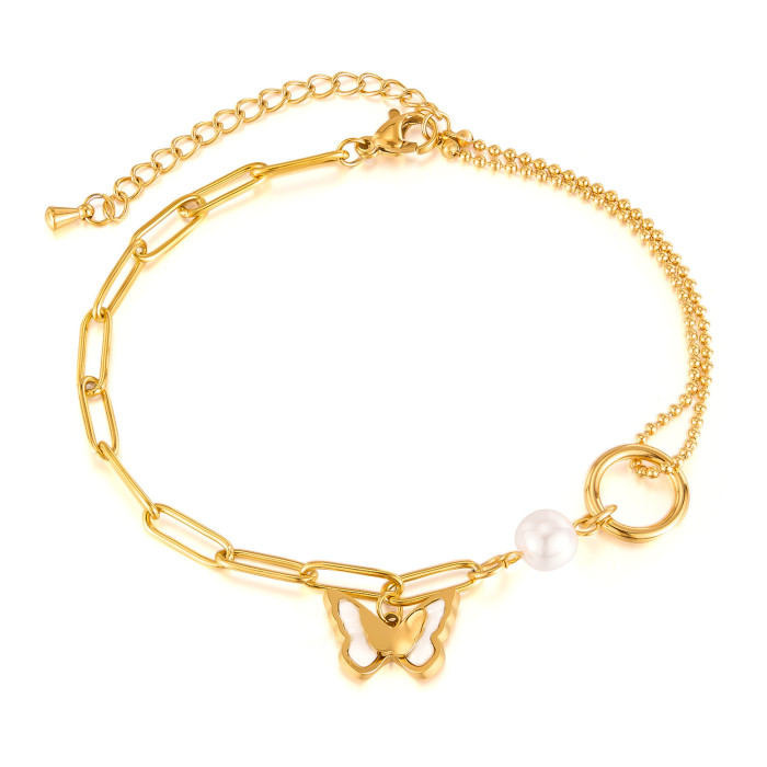 Vintage Metal Anklet Sweety Romantic Butterfly Pendant Ankle Bracelet Elegant Metal Jewelry Anklet Girls Exquisite An...