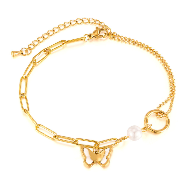 Vintage Metal Anklet Sweety Romantic Butterfly Pendant Ankle Bracelet Elegant Metal Jewelry Anklet Girls Exquisite Anklet