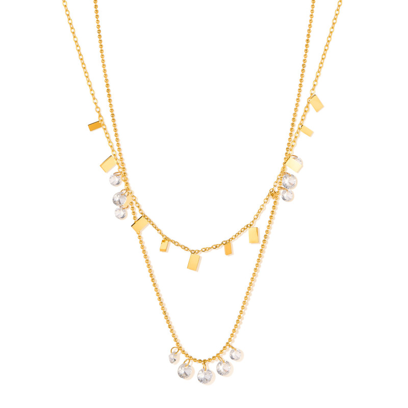 Japanese and Korean Necklaces for Women with Light Luxury Niche Versatile Design Clavicle Chain Stainless Steel Jewelry