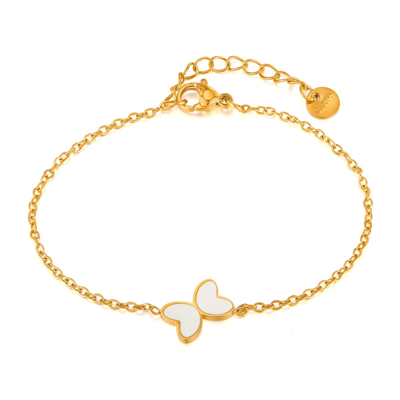 Korean New Titanium Steel Shell Butterfly Bracelet for Women Ins Style Niche Versatile High-end Stainless Steel Hand Jewelry