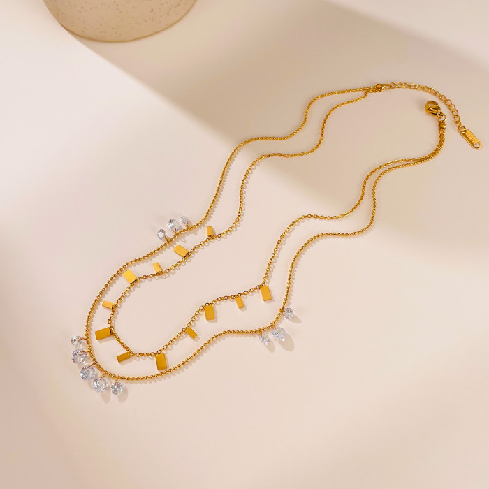 Japanese and Korean Necklaces for Women with Light Luxury Niche Versatile Design Clavicle Chain Stainless Steel Jewelry