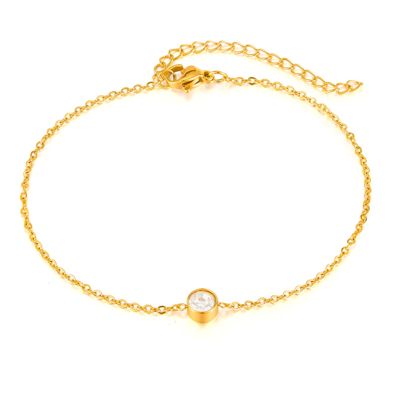 Korean New Simple and Fashionable Titanium Steel Anklet for Women Ins Style Niche and Versatile Design Sense Stainless Steel